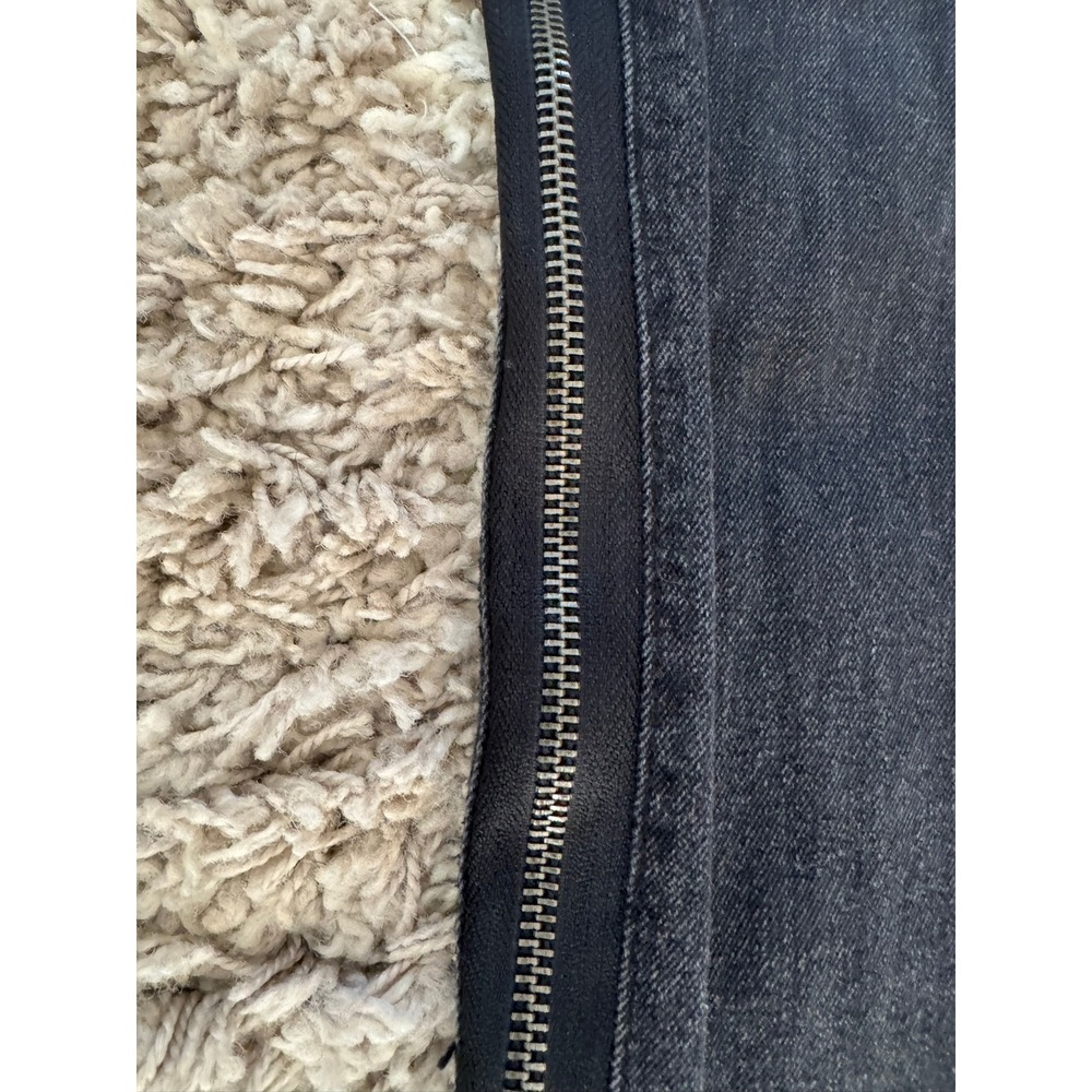 Adam Levine Womens Skinny Jeans Black Side Zipper Raw Hem Size 7 Edgy Denim - Picture 4 of 8